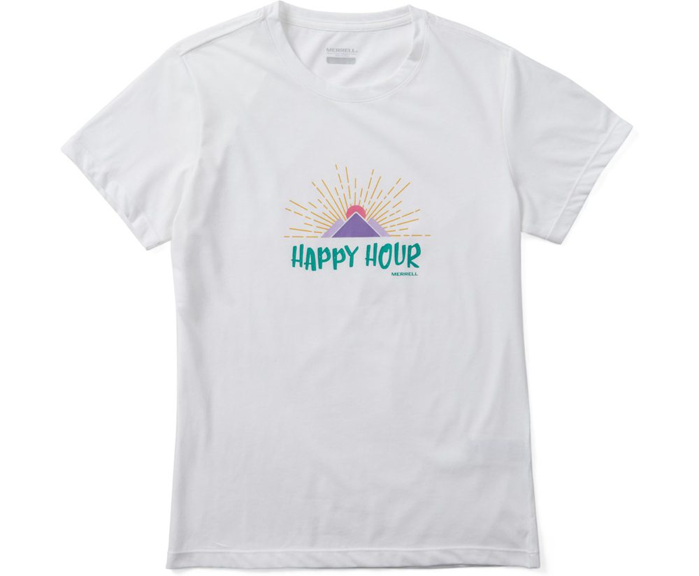 Manga Curta Senhora - Merrell Happy Hour Tee - Branco - SNF137485
